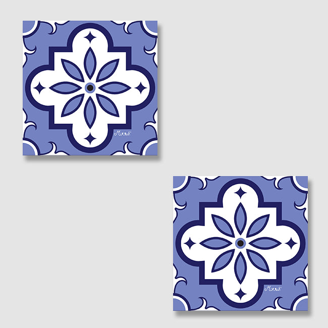 Blue Moroccan style tile coaster - TenStickers